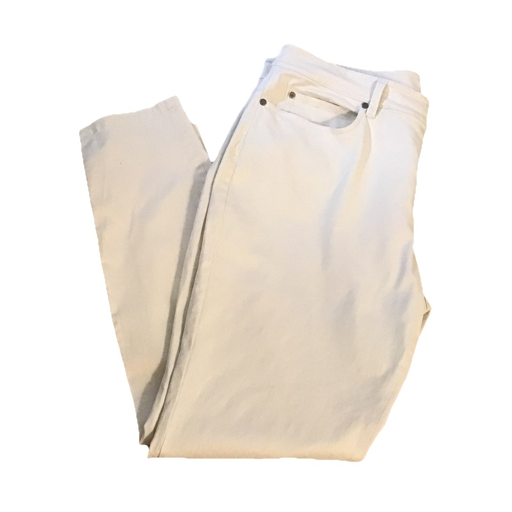 EILEEN FISHER  IVORY Pants Neutral Size 16 ORGANIC COTTON Spandex Straight
